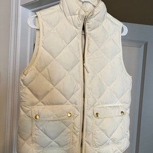 Women's J. Crew Quilted Vest, White/Cream, Size Small